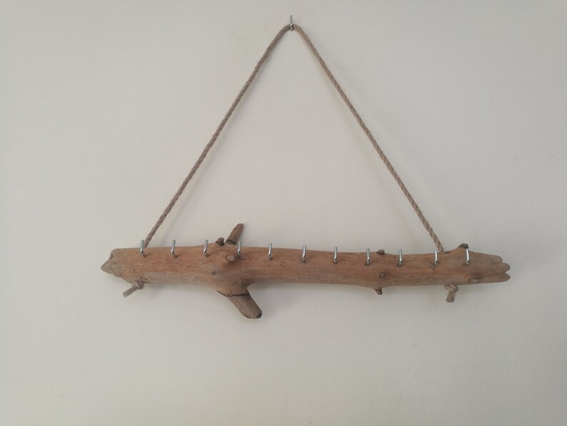 Wall Hanging Key Holder, Driftwood Key Rack, Key Organizer, Key Hooks On Driftwood, Key Holder For Wall, Key Holder Wall Key Hanger image 6