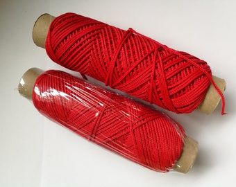 2 Spools Red String Kaballah Bracelet Beading PP Cord Braided Chinese Knot Cord Micro Macrame 54 Yards/50 Meters