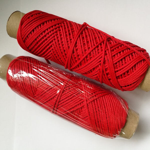 2 Bobines Corde Rouge Kaballah Bracelet Perles PP Cordon Tressé Chinois Noeud Cordon Micro Macramé 54 Yards/50 Mètres