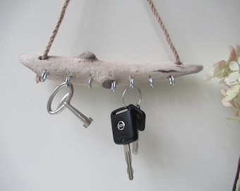 Wall Jewelry Organizer Driftwood Key Holder Wall Hanging Jewelry Display Drift Wood Key Rack Hooks 9"