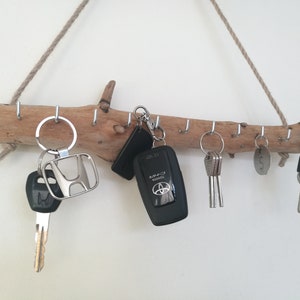 Wall Hanging Key Holder, Driftwood Key Rack, Key Organizer, Key Hooks On Driftwood, Key Holder For Wall, Key Holder Wall Key Hanger image 1