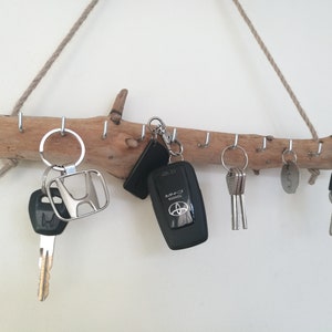 Wall Hanging Key Holder, Driftwood Key Rack, Key Organizer, Key Hooks On Driftwood, Key Holder For Wall, Key Holder Wall Key Hanger