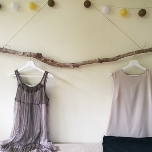 59" Large Hanging Clothes Rack - Driftwood Garment Rack Bedroom - Large Driftwood - Brown Drift Wood Branch Wardrobe Rack