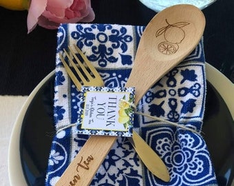 Personalised laser engraved wooden spoons