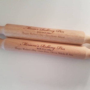 Mother's day Personalised laser engraved rolling pin - rolling pin - oklagija