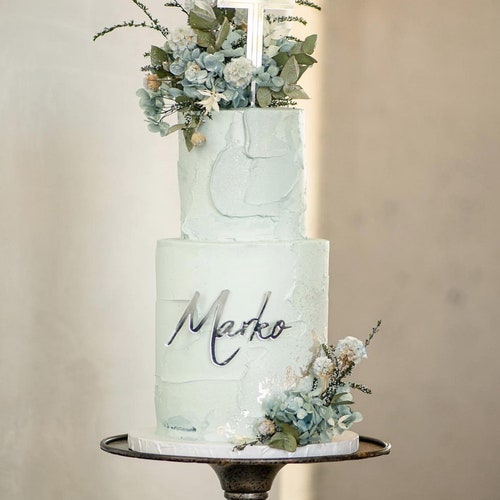 Religious Cake Topper Cross Topper With Etching Combined With Etsy