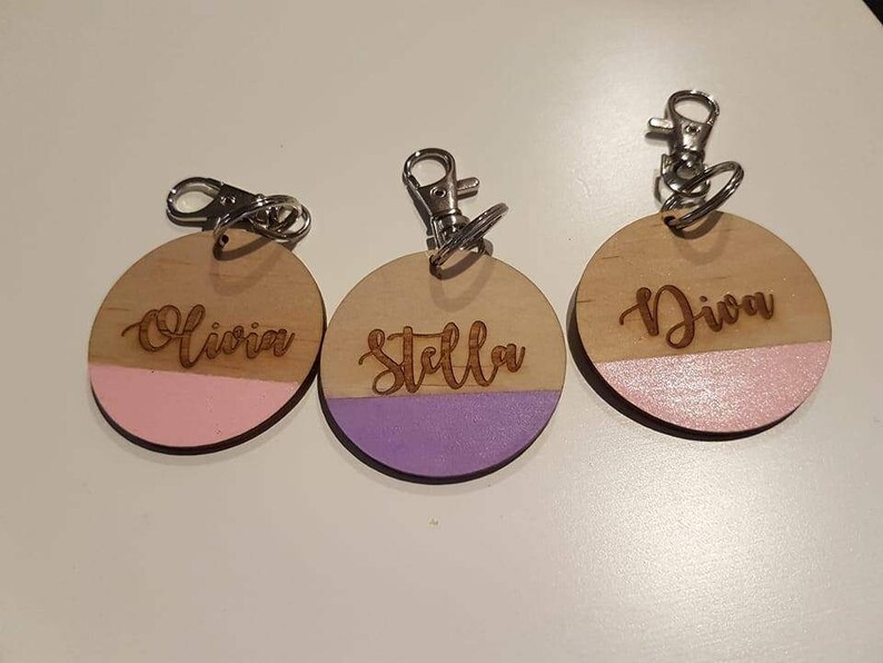 bag tags, personalised key rings, personalised bag tags image 1