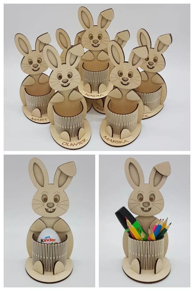 Portauovo In Ceramica A Forma Di Coniglio - Per Pasqua O Cucina
