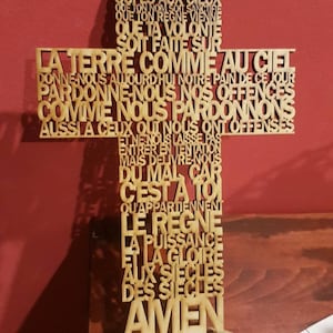 Notre prière du Père en français, Our Father cross in French language