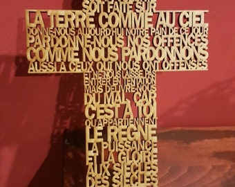 Notre prière du Père en français, Our Father cross in French language