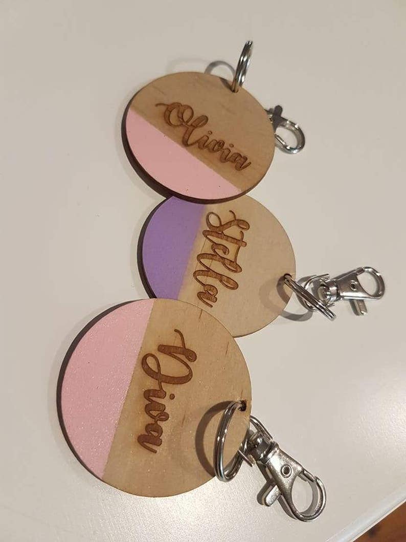 bag tags, personalised key rings, personalised bag tags image 3