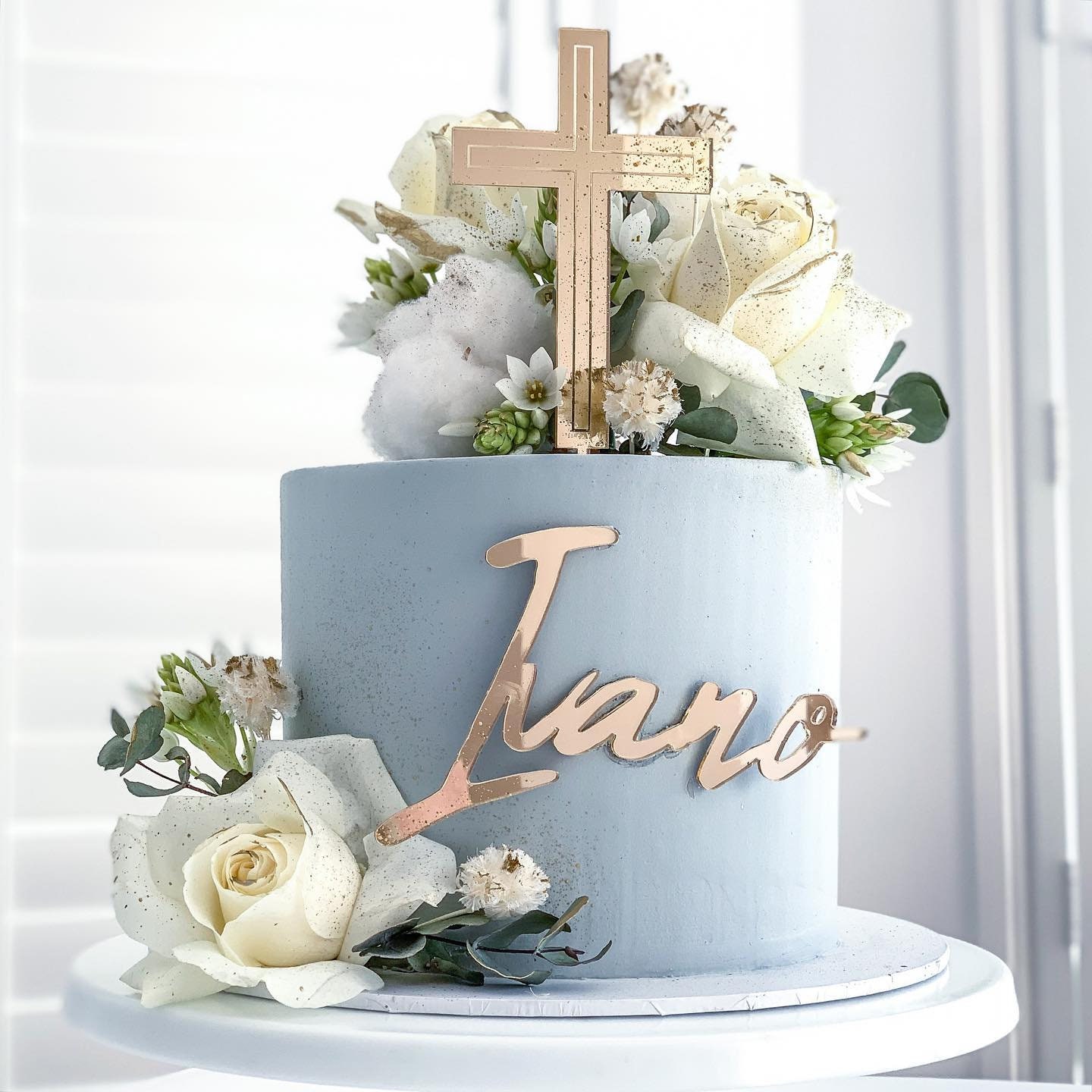 Religious cake topper cross topper with etching combined with Etsy