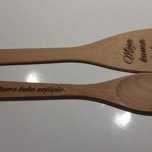 Personalised laser engraved wooden spoons image 3