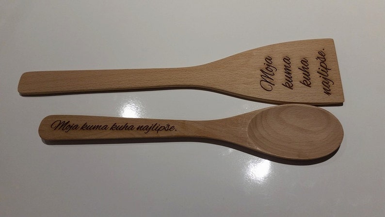 Personalised laser engraved wooden spoons image 3