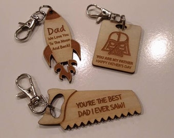 Father's day keyrings. Gift tags with key chain for Father's Day Keyring