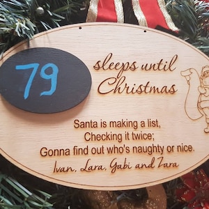 Christmas Countdown Plaque / Christmas Plaque,  Christmas Countdown,  Christmas Decoration