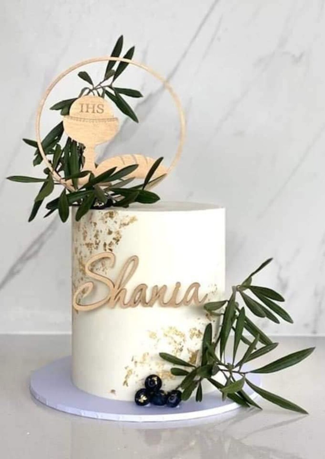 2 Decorazioni Per Torte A Forma Di Croce Dorata, Per Torta, Battesimi