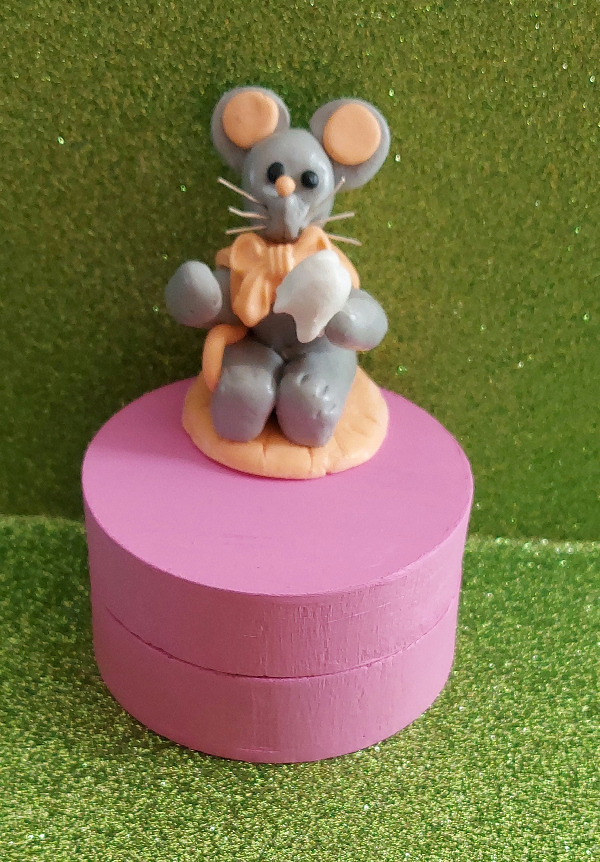 Boîte Dents de Lait Souris Noeud Orange