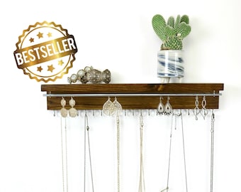 Best Seller Jewelry Organizer With Shelf | Necklace Holder, Bracelet and Earring Holder