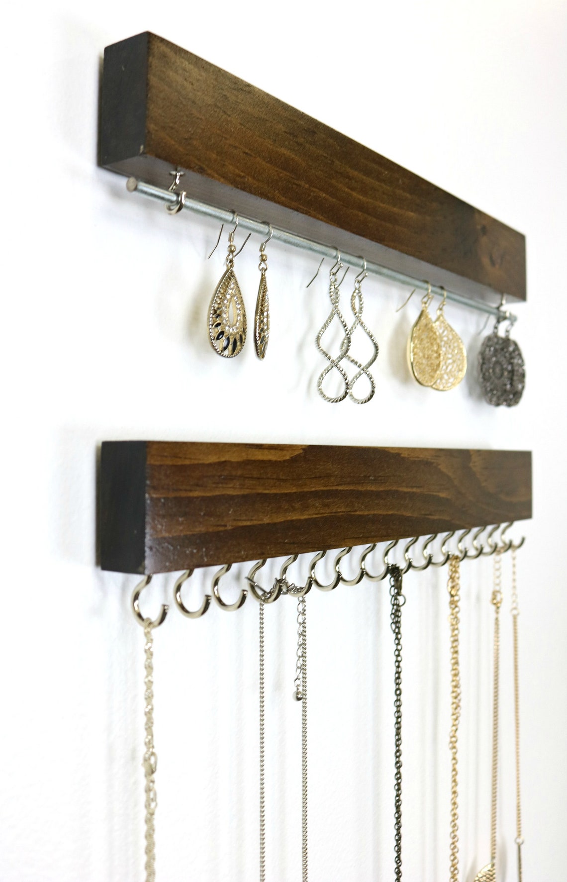 Wall Mount Jewelry Organizer Necklace Holder and Earring Etsy