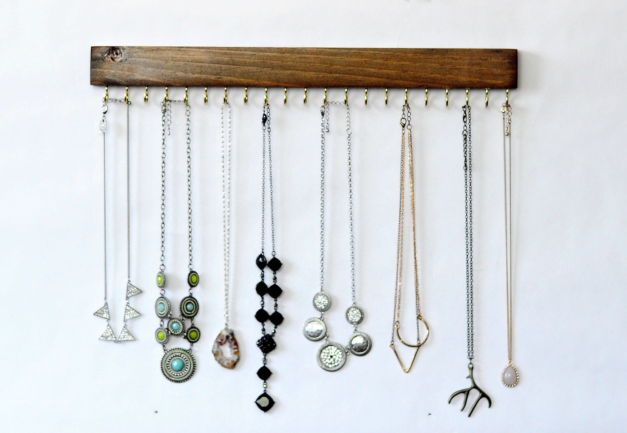 Wall Hanging Hooks Necklace Jewelry Display Stand Storage Holder Organizer  Women