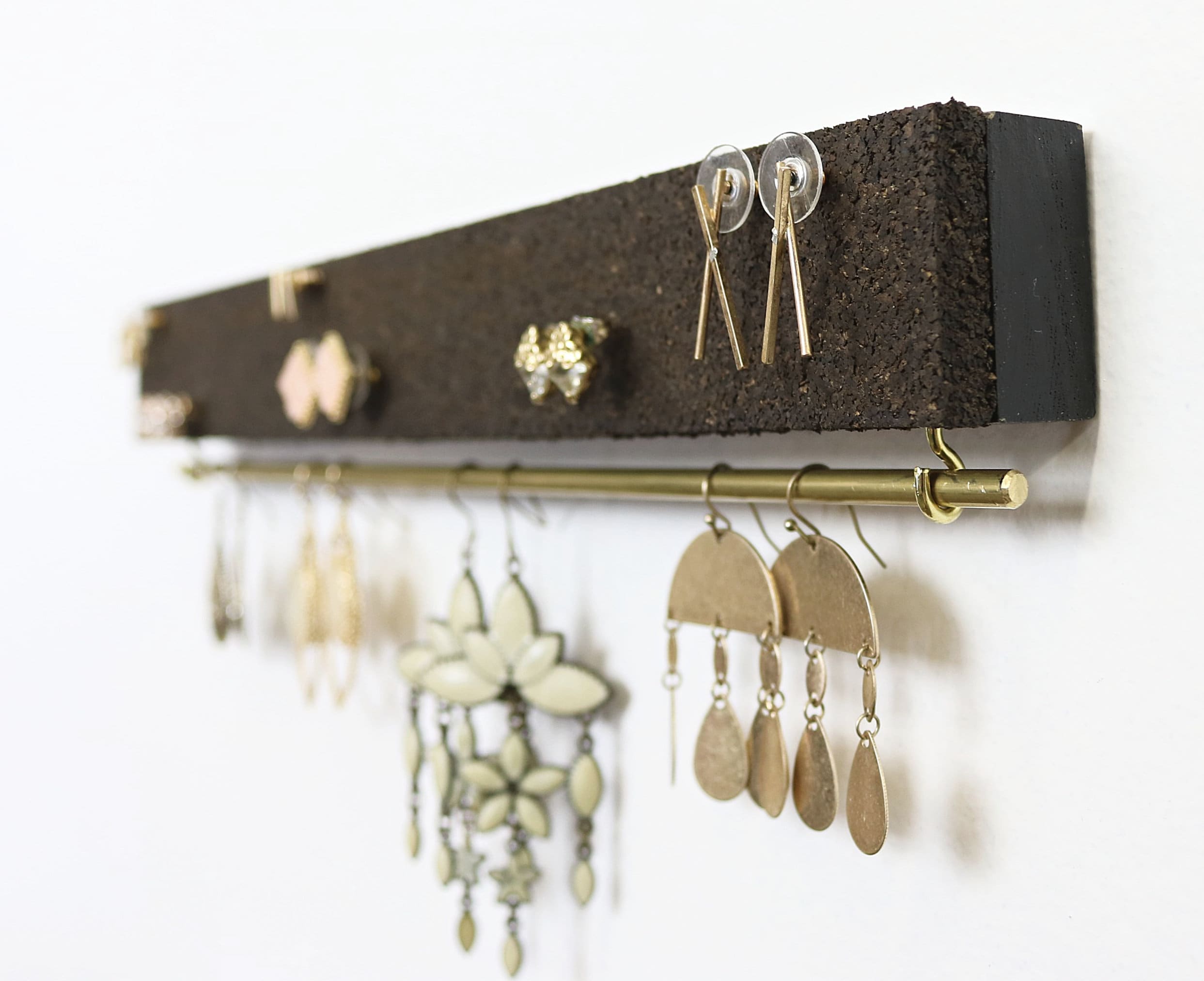 Jewelry Organizer With Shelf  Necklace Holder, Bracelet and Earring H –  The Knotted Wood