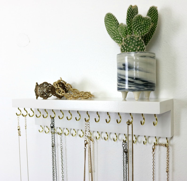 Wall Mounted Jewelry Organizer Jewelry Rack Jewelry Etsy