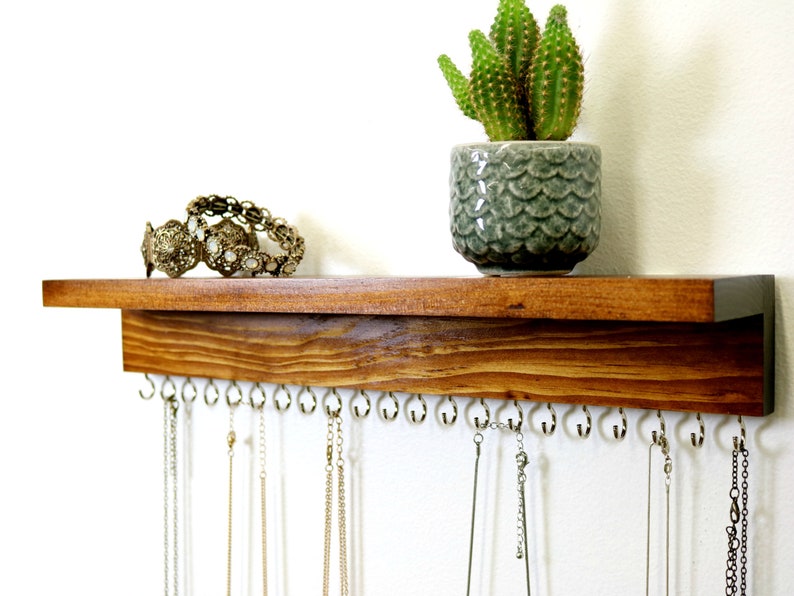 Wall Necklace Holder With Shelf image 3