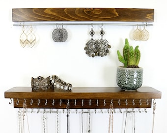 Jewelry Organizer With Shelf | Necklace Holder | Earring Holder