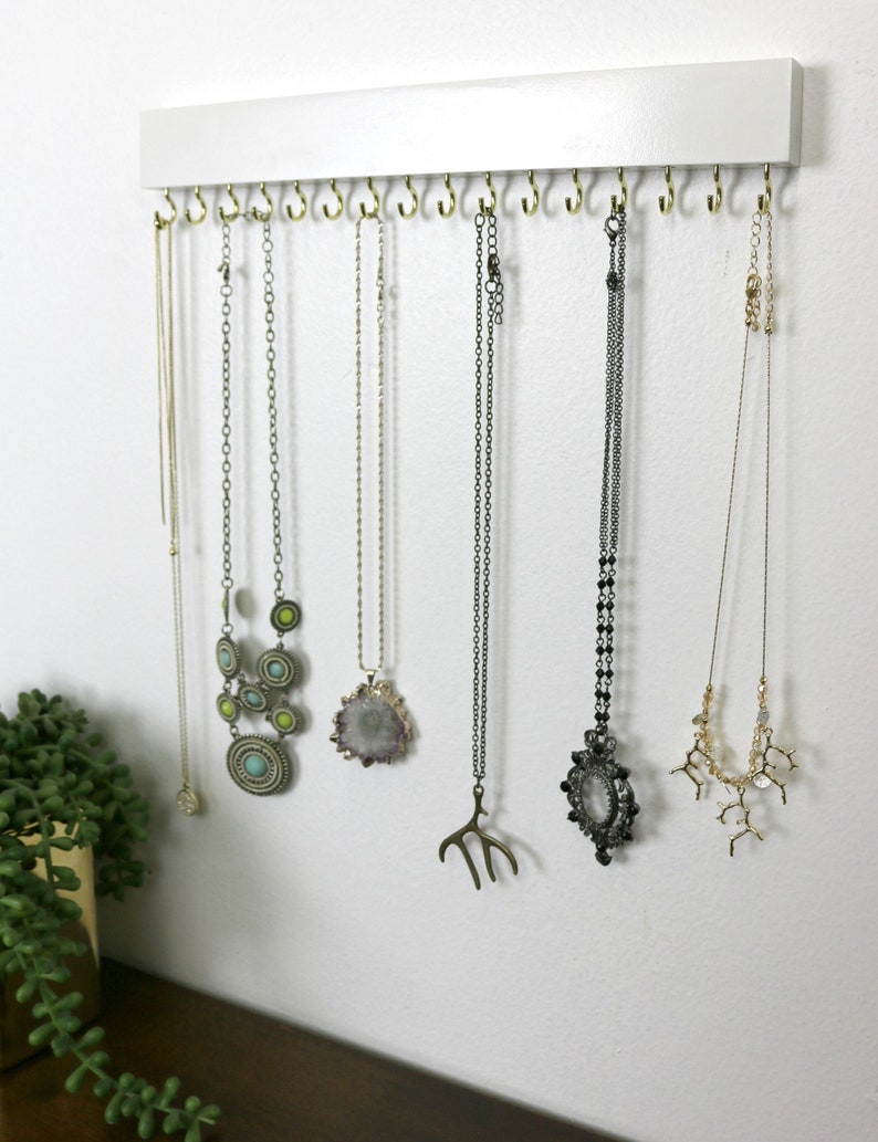 Wall Necklace Holder Jewelry Organizer Etsy