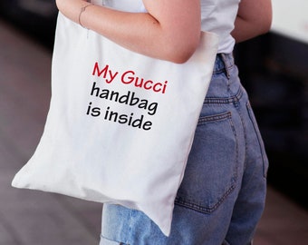 funny statement, lustige Geschenkidee, Gucci Love, originelles statement, Fashion, Tragetasche aus Baumwolle