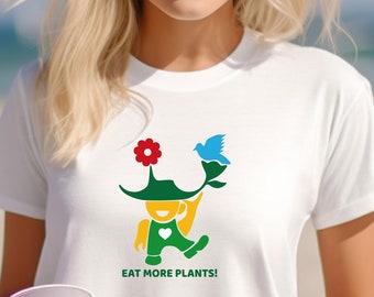 Eat more Plants, Unisex-T-Shirt, Veganes Statement-T-Shirt, Geschenk für Vegetarier, Geschenkidee, Funny Shirt für Vegetarier