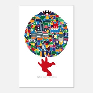 CityBaum Hannover, Hannover Plakat, Illustration, Grafik Design, Premium Poster auf mattem Papier. 40x60cm Bild 4
