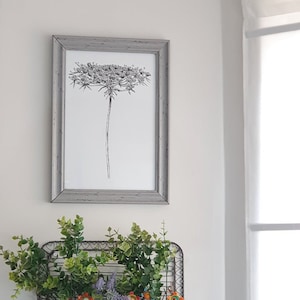 Nature Wall Art, Botanical Poster, Wall Art Prints Nature, Digital Download Art Prints, Black And White Prints, Queen Anne Lace