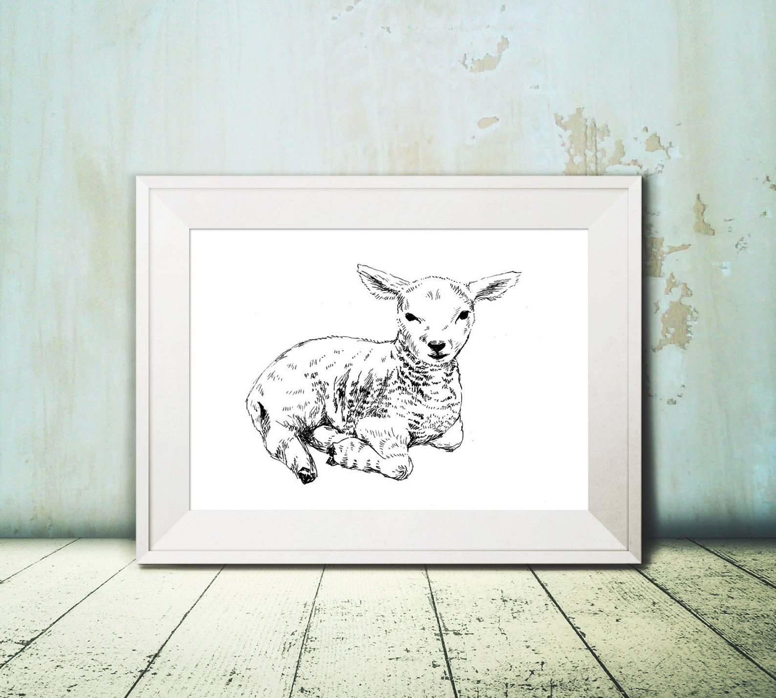 Lamb Wall Art Lamb Printable Nursery Wall Art Nursery Art Etsy
