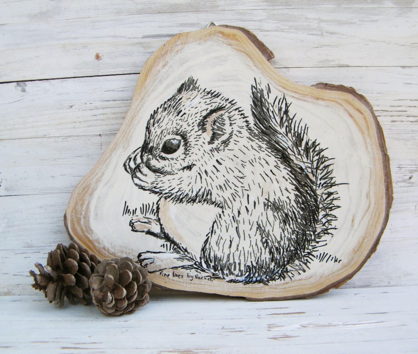 Nursery decor Squirrel print Squirrel wood picture Woodland Etsy