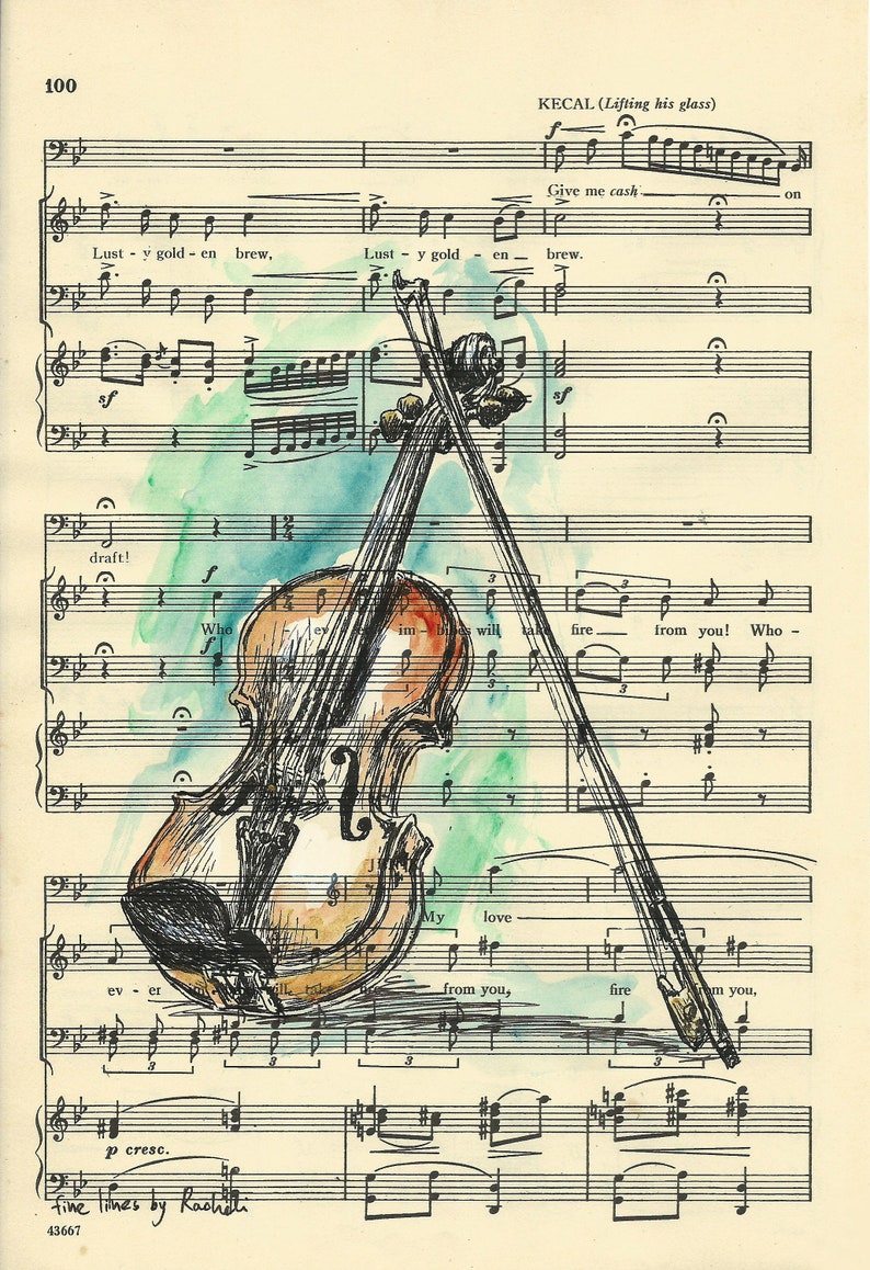 Violin Wall Art Framed Art Music Prints Violin Print Etsy
