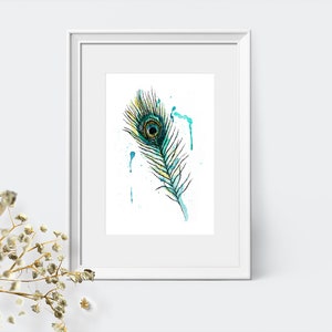 Feather Print, Peacock Wall Art, Nature Prints, Bedroom Decor, Wall Art, Pop Art Print, Peacock Art, Peacock Feather Print, Peacock Decor