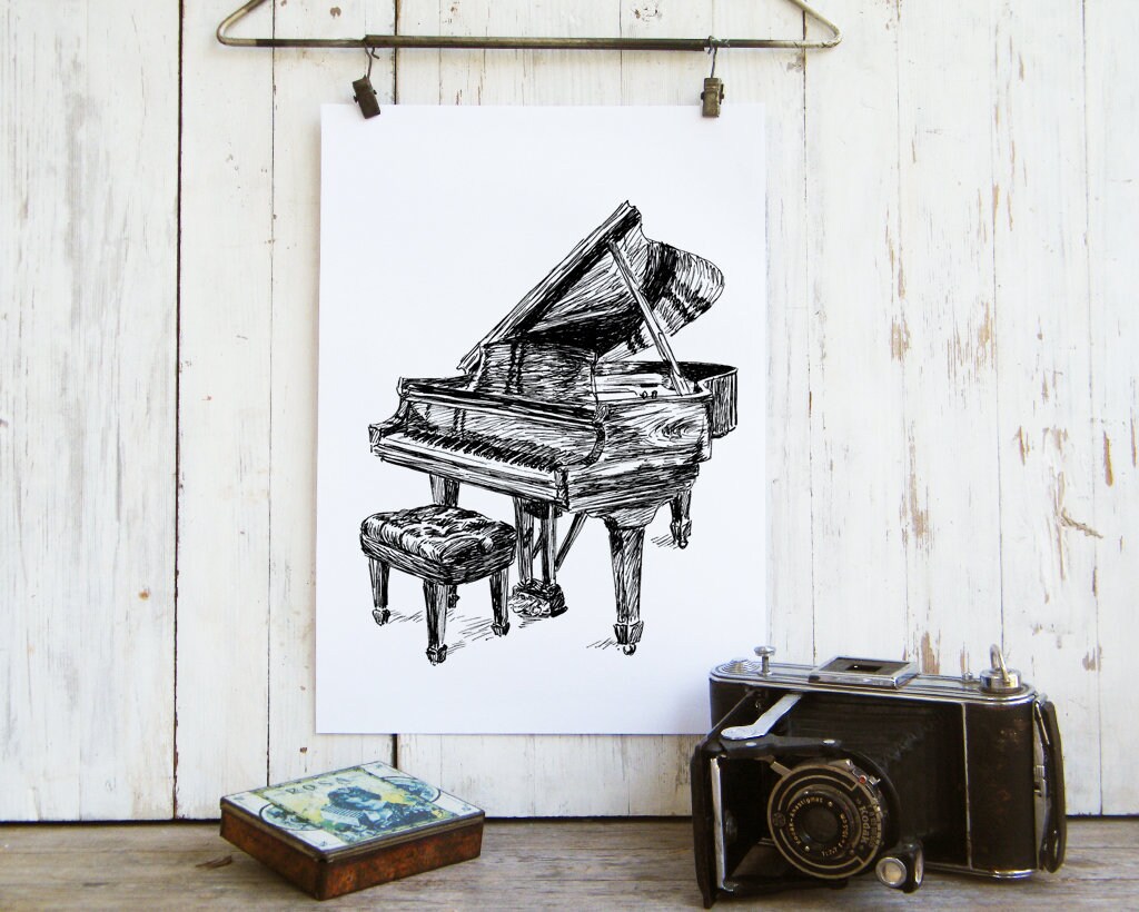 楽器の壁アート、ジャズポスター、白黒プリント、印刷可能なアート