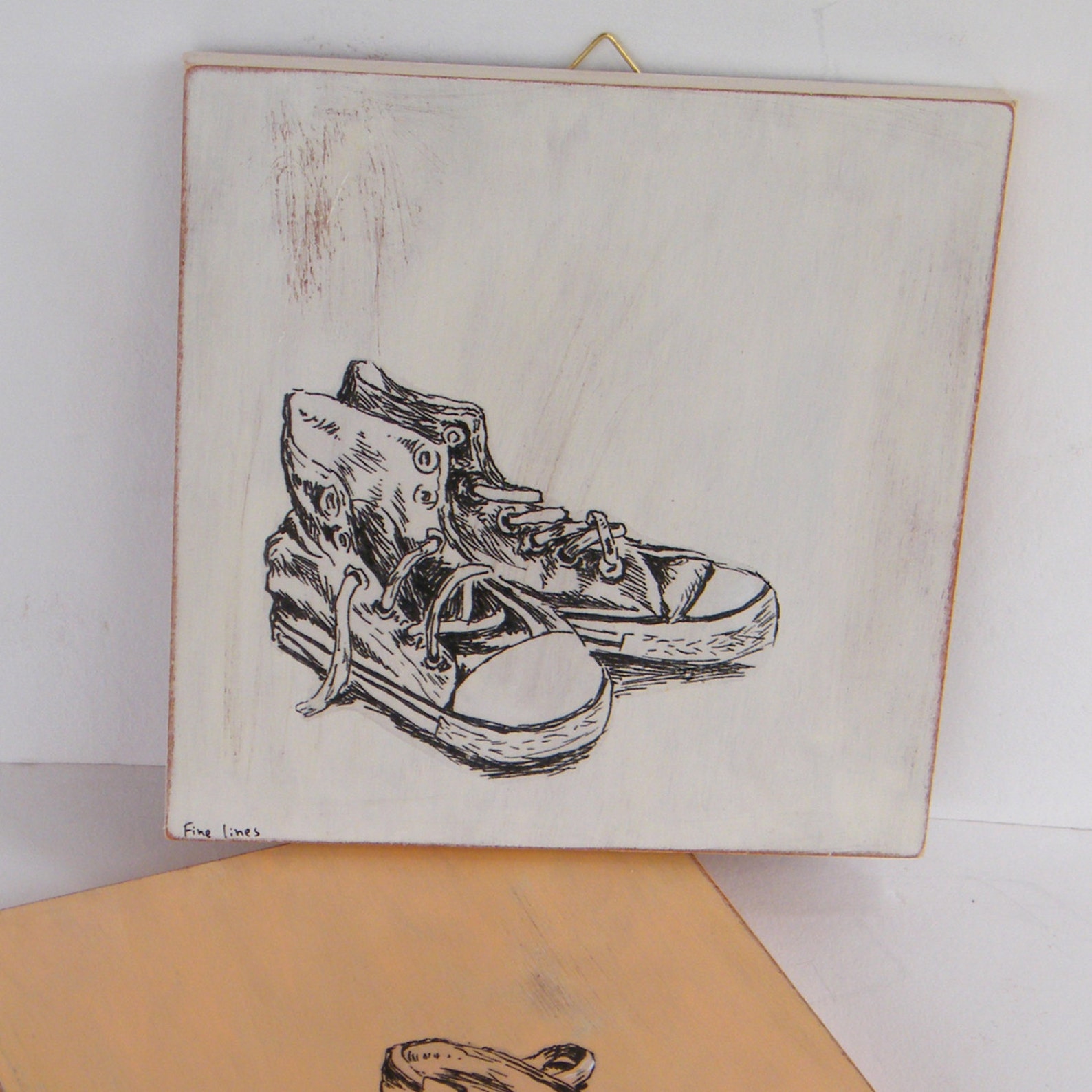 rustic wood signs, set of 2, ballet shoes print, allstar shoes print, wood wall decor, teen room decor, dorm decor