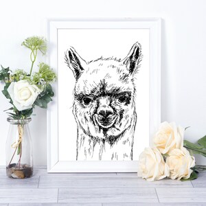 Art Poster Download, Wall Art Prints Nature, Nursery Prints Animal, Modern Art, Digital Download Animal, Nature Prints, Alpaca, Llama