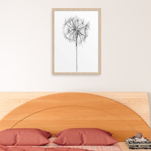 Art Prints Black And White, Art Prints Nature, Botanical Print, Nature Wall Art, Unique Wall Art, Nordic Art, Wish Flower, Dandelion