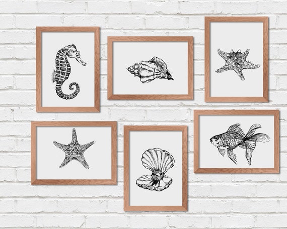 Nautische Wandkunst Schlafzimmer Dekor Schwarz Und Weiss Etsy