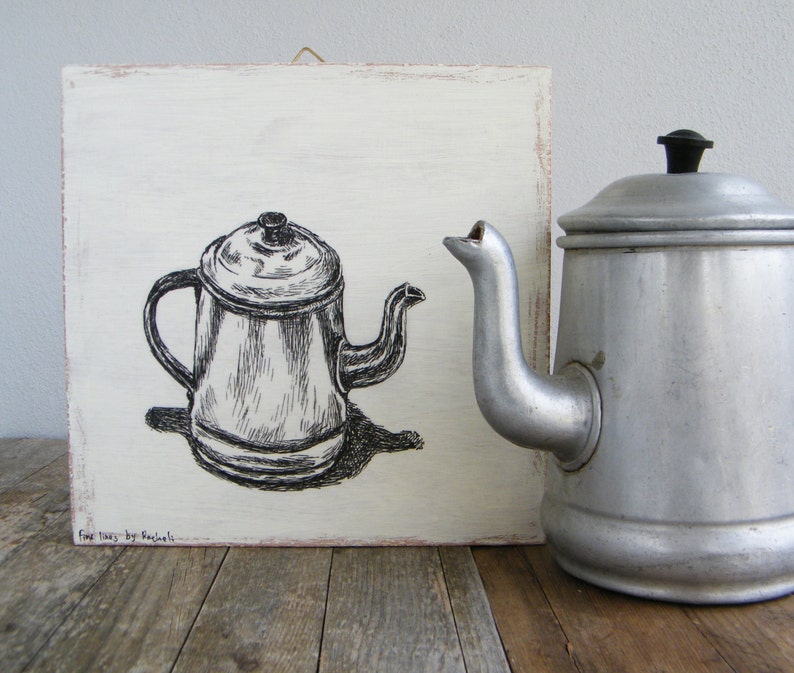 Antique teapots printable Teapot wall art Kitchen decor Art Etsy