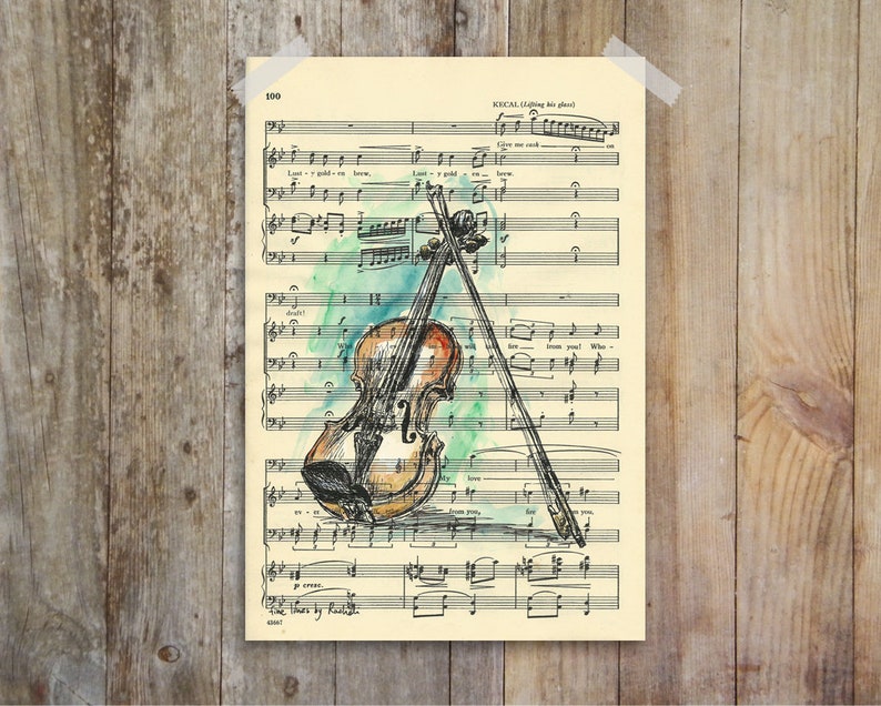 Violin Print Dictionary Art Music Lover Gift Etsy