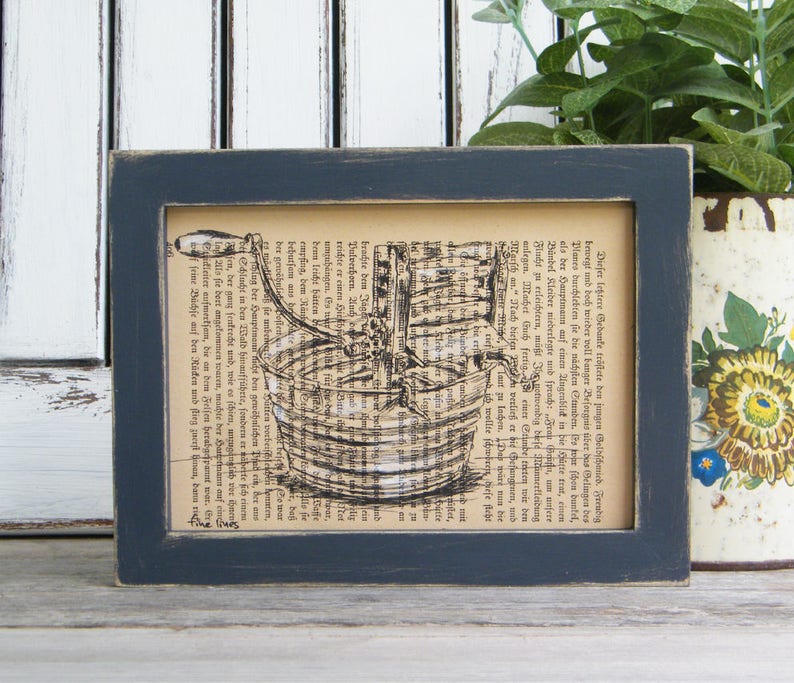 Framed kitchen art dictionary print art retro print book etsy