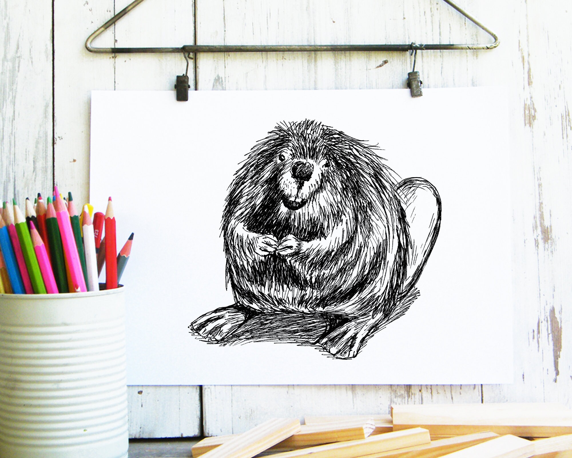 Beaver Printable Cute Beaver Poster Kids Room Decor Nursery | Etsy