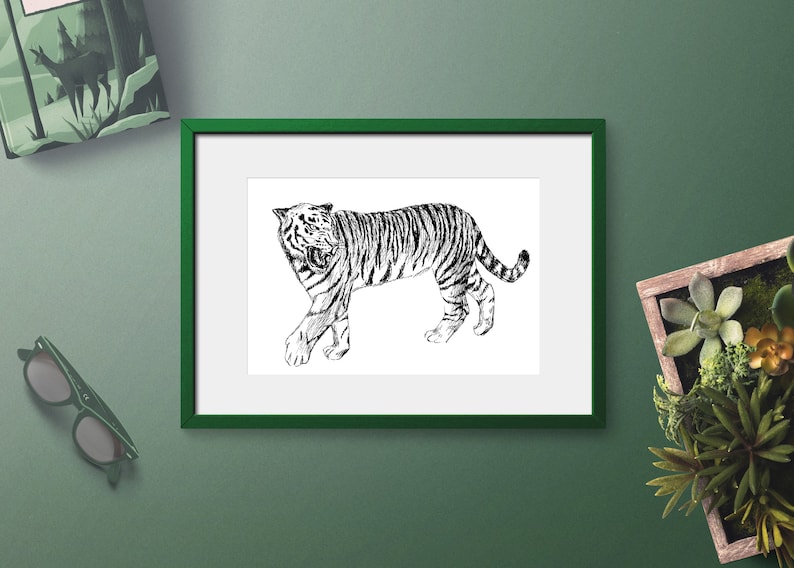 Tiger Printable Art Tiger Wall Art Tiger Print Nature Wall Etsy