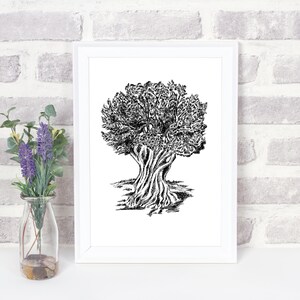 Olive tree paintings, Tree print, Printable wall art,  Nature Art print, Olive branch poster, Hostess gift