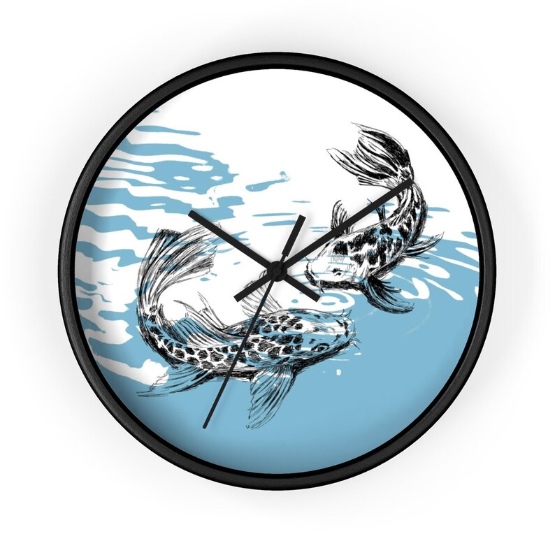 Koi Fish Wall Clock Nautical Wall Art Pisces Gift Wall Etsy